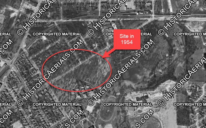 Longway Planetarium - 1954 Aerial Before Construction (newer photo)